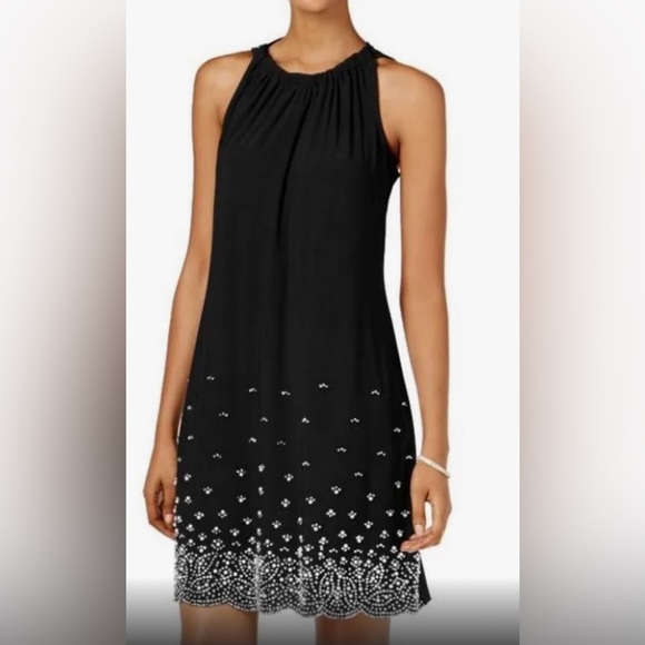 Black cocktail dress with pearl and crystal details. New with tags! XL - Picture 6 of 6